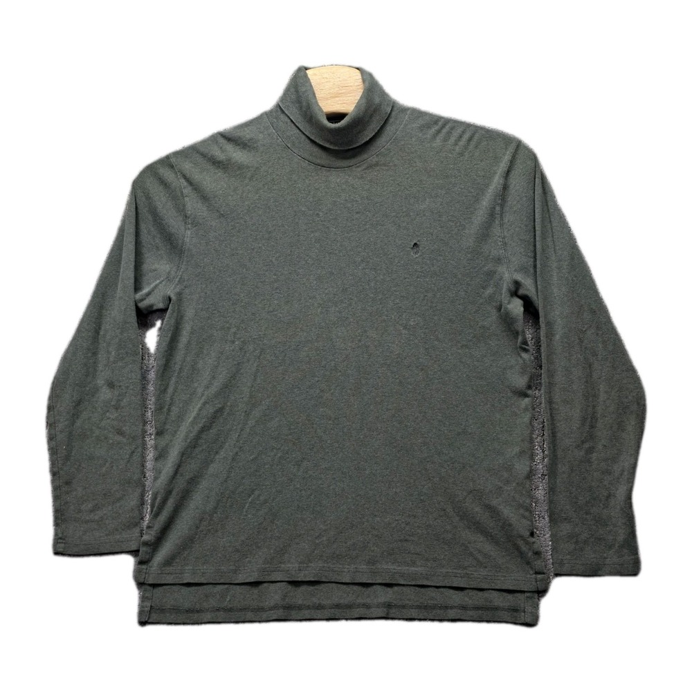 Polo Ralph Lauren Turtleneck Shirt XL Olive Green Pony Logo Long Sleeve Mens VTG